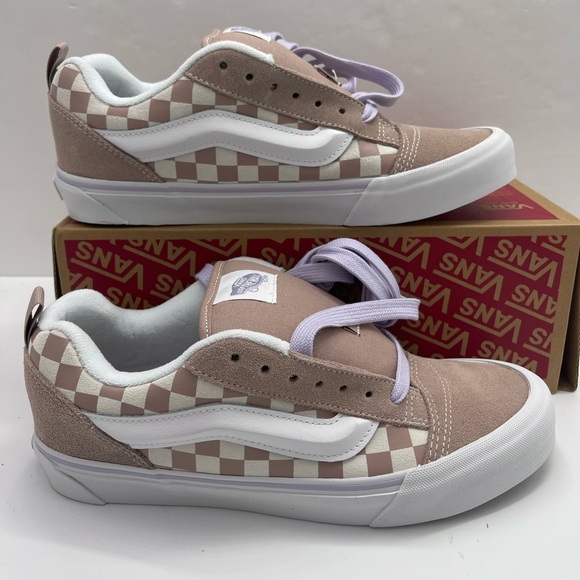 Vans Men’s Knu SkoolCheckerboard EthereaVN000D75E2U Sneakers w Lavender Laces